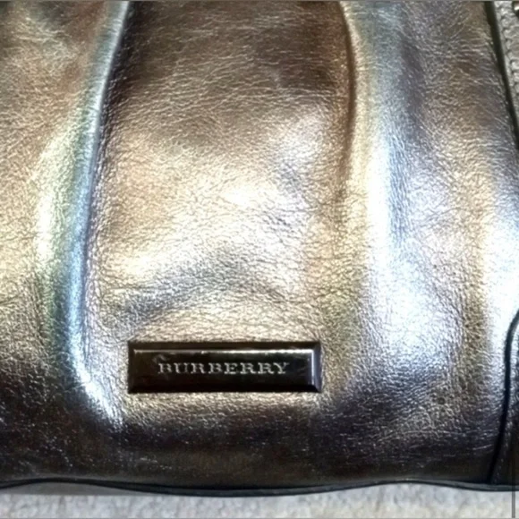 🆑 Burberry Prorsum Metallic Silver Satchel And/e Shoulder Bag Like New EUC